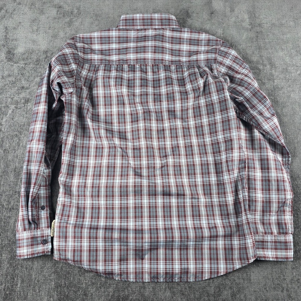 Exofficio Insect Shield Shirt Mens Medium Red Gray Plaid Fishing Outdoor M - Picture 10 of 10